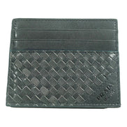 Prada Woven Leather Card Case Wallet Marine Blue sold at Queen Bee of Beverly Hills