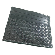 Prada Woven Leather Card Case Wallet Marine Blue sold at Queen Bee of Beverly Hills