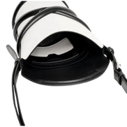 Alexander McQueen Curve Soft Ivory Black Calfskin Bucket Bag