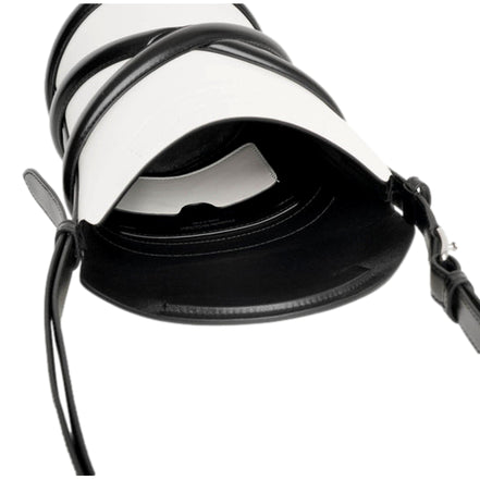 Alexander McQueen Curve Soft Ivory Black Calfskin Bucket Bag