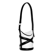 Alexander McQueen Curve Soft Ivory Black Calfskin Bucket Bag