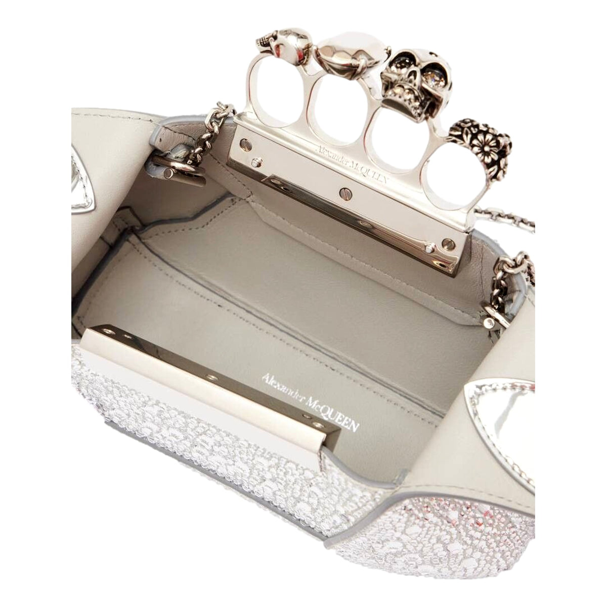 Alexander McQueen Crystal Jewelled Silver