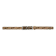 Balenciaga BB Signature Canvas Leather Belt Monogram Beige 75 available at Queen Bee of Beverly Hills