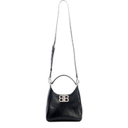 Balenciaga BB Soft Hobo Mini Black Smooth Calfskin Leather Shoulder Crossbody Bag