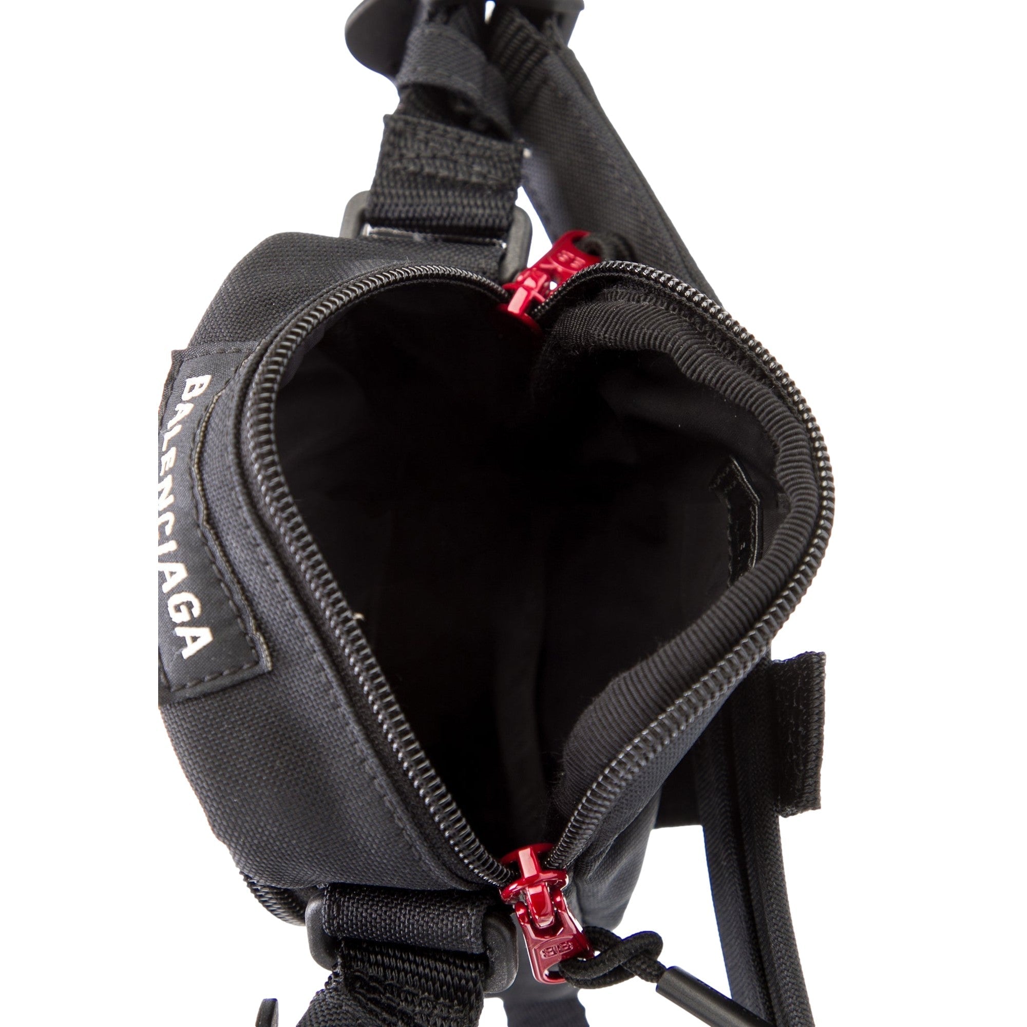 Balenciaga Nasa Logo Phone Holder Crossbody Bag Black Recycled Nylon available at Queen Bee of Beverly Hills