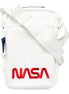 Balenciaga Nasa Logo Phone Holder Crossbody Bag White Recycled Nylon available at Queen Bee of Beverly Hills