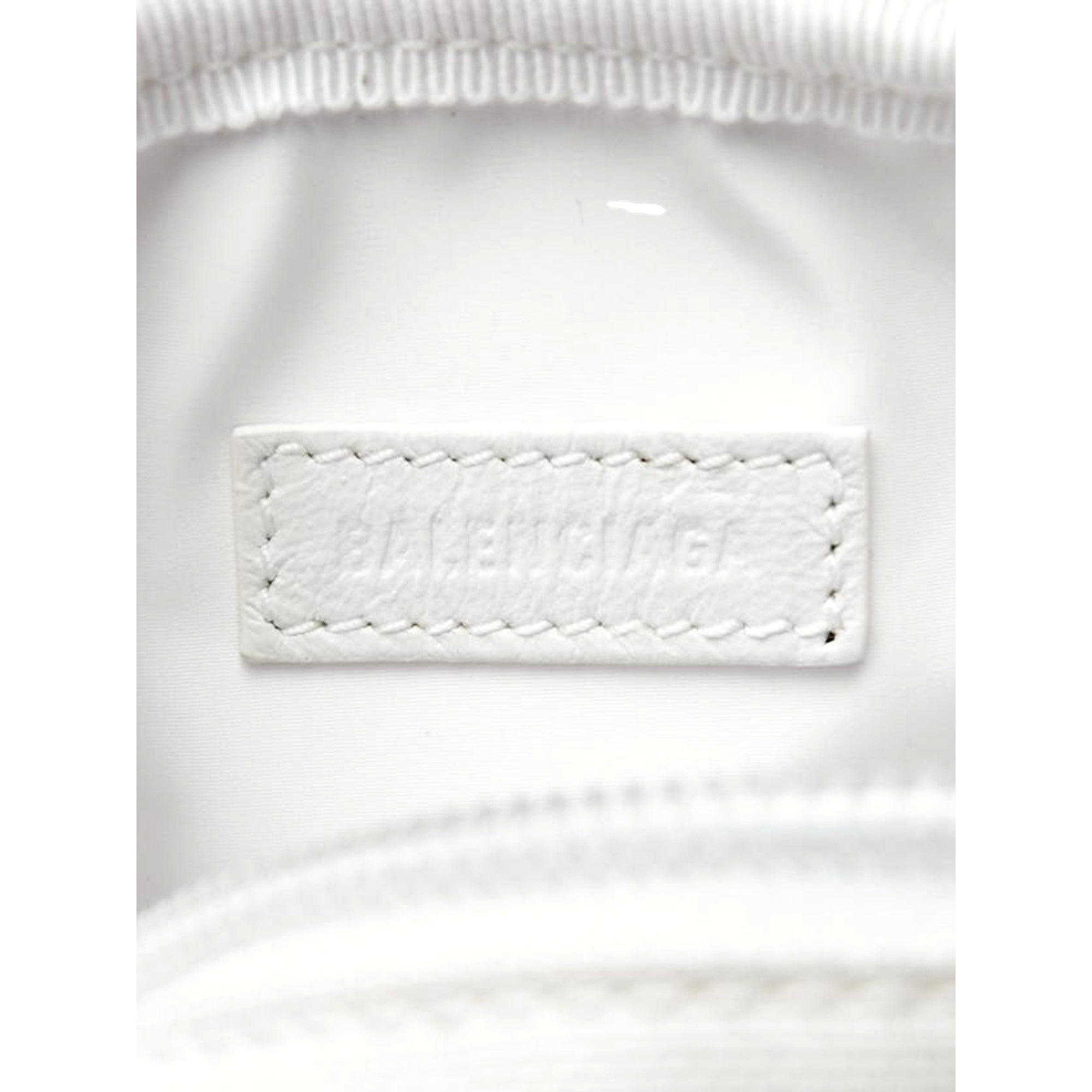 Balenciaga Nasa Logo Phone Holder Crossbody Bag White Recycled Nylon available at Queen Bee of Beverly Hills