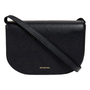 Balenciaga Ville Day Navy Grained Leather Shoulder Bag available at Queen Bee of Beverly Hills