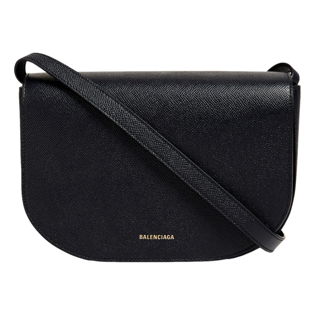 Balenciaga Ville Day Navy Grained Leather Shoulder Bag available at Queen Bee of Beverly Hills