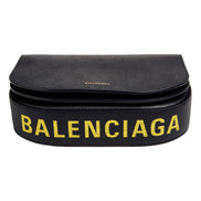 Balenciaga Ville Day Navy Grained Leather Shoulder Bag available at Queen Bee of Beverly Hills