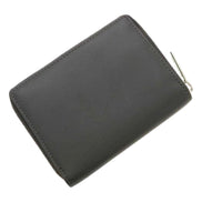 Balenciaga Leather Zip Around Coin Case Wallet Gray