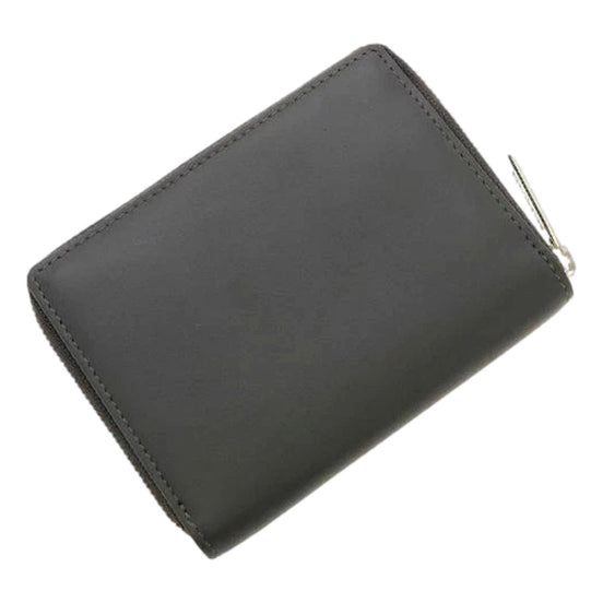 Balenciaga Leather Zip Around Coin Case Wallet Gray
