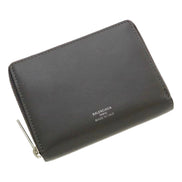 Balenciaga Leather Zip Around Coin Case Wallet Gray