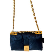 Balmain 1945 Nylon Monogram Flap Crossbody Shoulder Bag Black Small available at Queen Bee of Beverly Hills