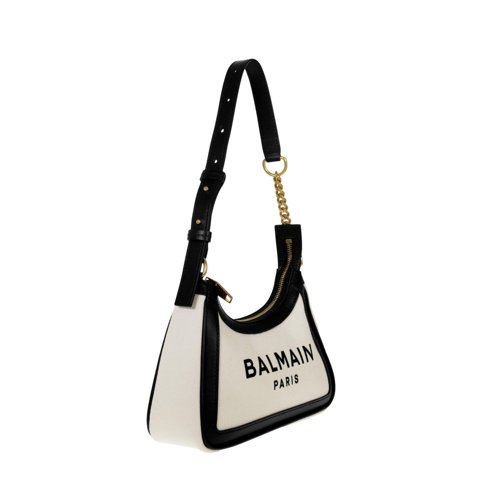 Balmain B-Army 26 Ivory Canvas Shoulder Bag XN0BT743TCPY at_Queen_Bee_of_Beverly_Hills