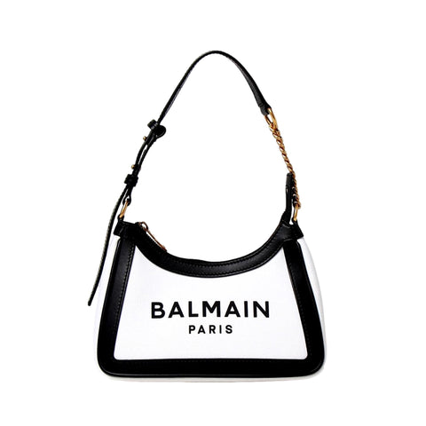 Balmain B-Army 26 Ivory Canvas Shoulder Bag XN0BT743TCPY at_Queen_Bee_of_Beverly_Hills