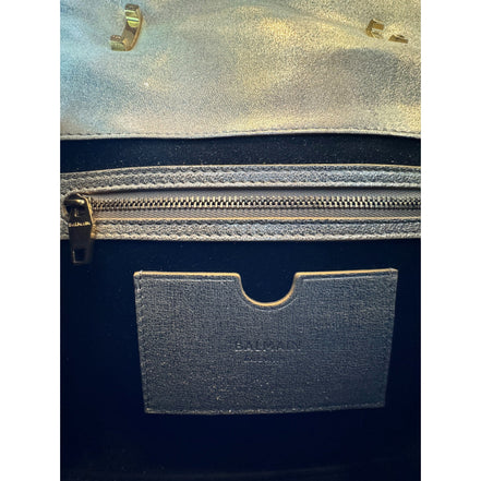 Balmain B-Buzz 23 Metallic Gold Tote Crossbody Shoulder Bag Calf Leather available at Queen Bee of Beverly Hills