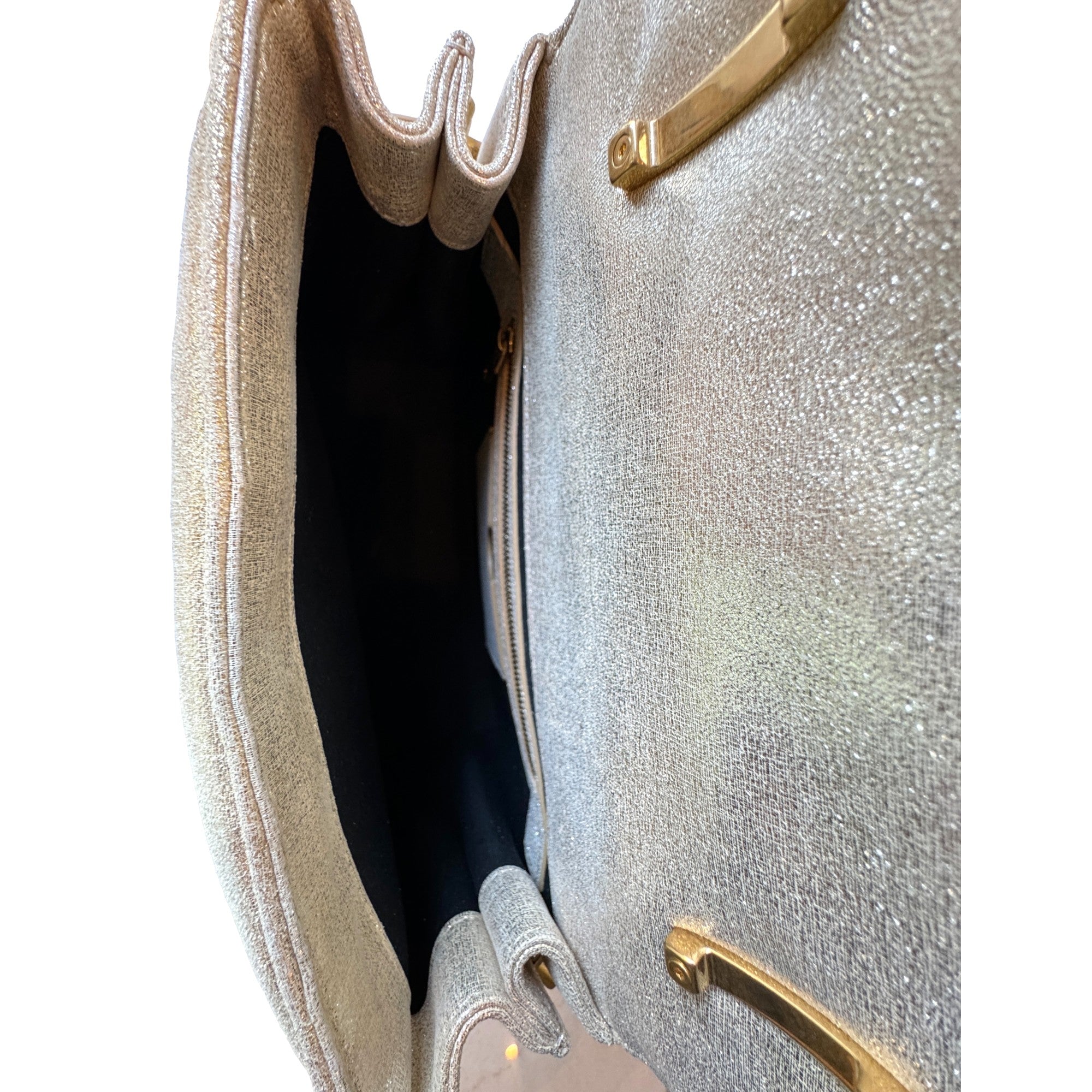 Balmain B-Buzz 23 Metallic Gold Tote Crossbody Shoulder Bag Calf Leather available at Queen Bee of Beverly Hills