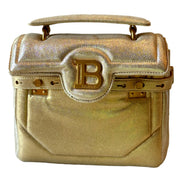 Balmain B-Buzz 23 Metallic Gold Tote Crossbody Shoulder Bag Calf Leather available at Queen Bee of Beverly Hills