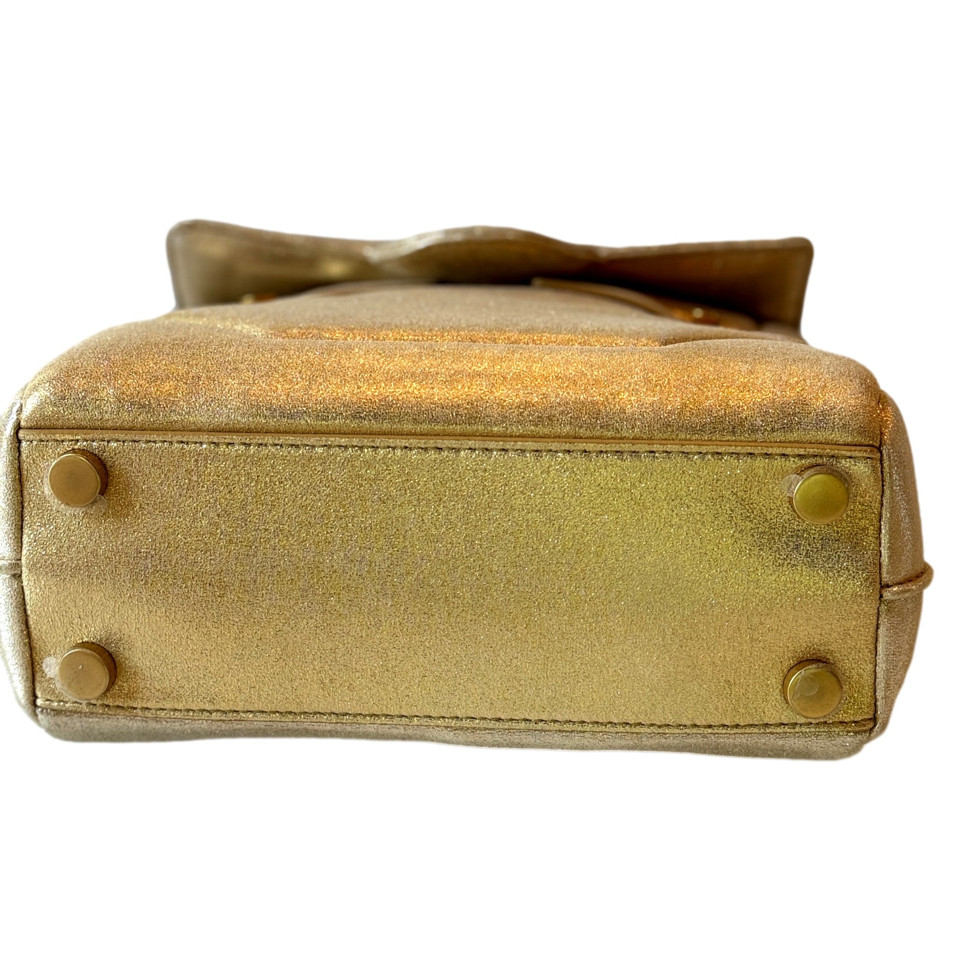 Balmain B-Buzz 23 Metallic Gold Tote Crossbody Shoulder Bag Calf Leather available at Queen Bee of Beverly Hills