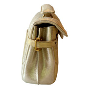 Balmain B-Buzz 23 Metallic Gold Tote Crossbody Shoulder Bag Calf Leather available at Queen Bee of Beverly Hills