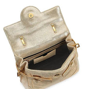 Balmain B-Buzz 23 Metallic Gold Tote Crossbody Shoulder Bag Calf Leather available at Queen Bee of Beverly Hills