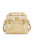 Balmain B-Buzz 23 Metallic Gold Tote Crossbody Shoulder Bag Calf Leather available at Queen Bee of Beverly Hills