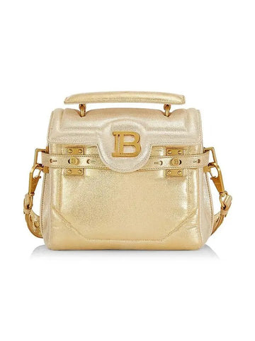 Balmain B-Buzz 23 Metallic Gold Tote Crossbody Shoulder Bag Calf Leather available at Queen Bee of Beverly Hills