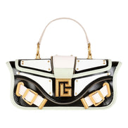 Balmain Blaze Mint Green Leather Baguette Top Handle Crossbody Bag available at Queen Bee of Beverly Hills