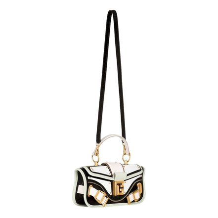 Balmain Blaze Mint Green Leather Baguette Top Handle Crossbody Bag available at Queen Bee of Beverly Hills