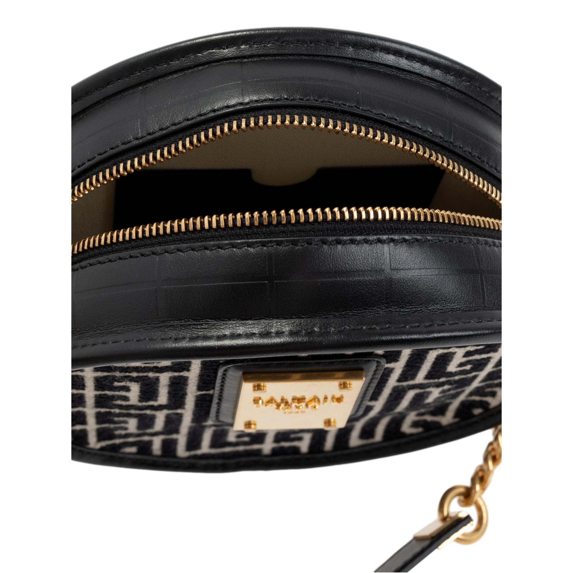 Balmain Canteen Black/Ivory Jacquard Logo Bag WN1CE654 at_Queen_Bee_of_Beverly_Hills