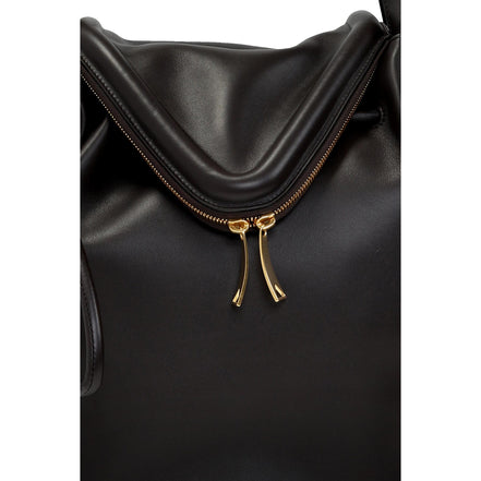 Bottega Veneta Beak Large Black Calfskin Shoulder Bag available at Queen Bee of Beverly Hills
