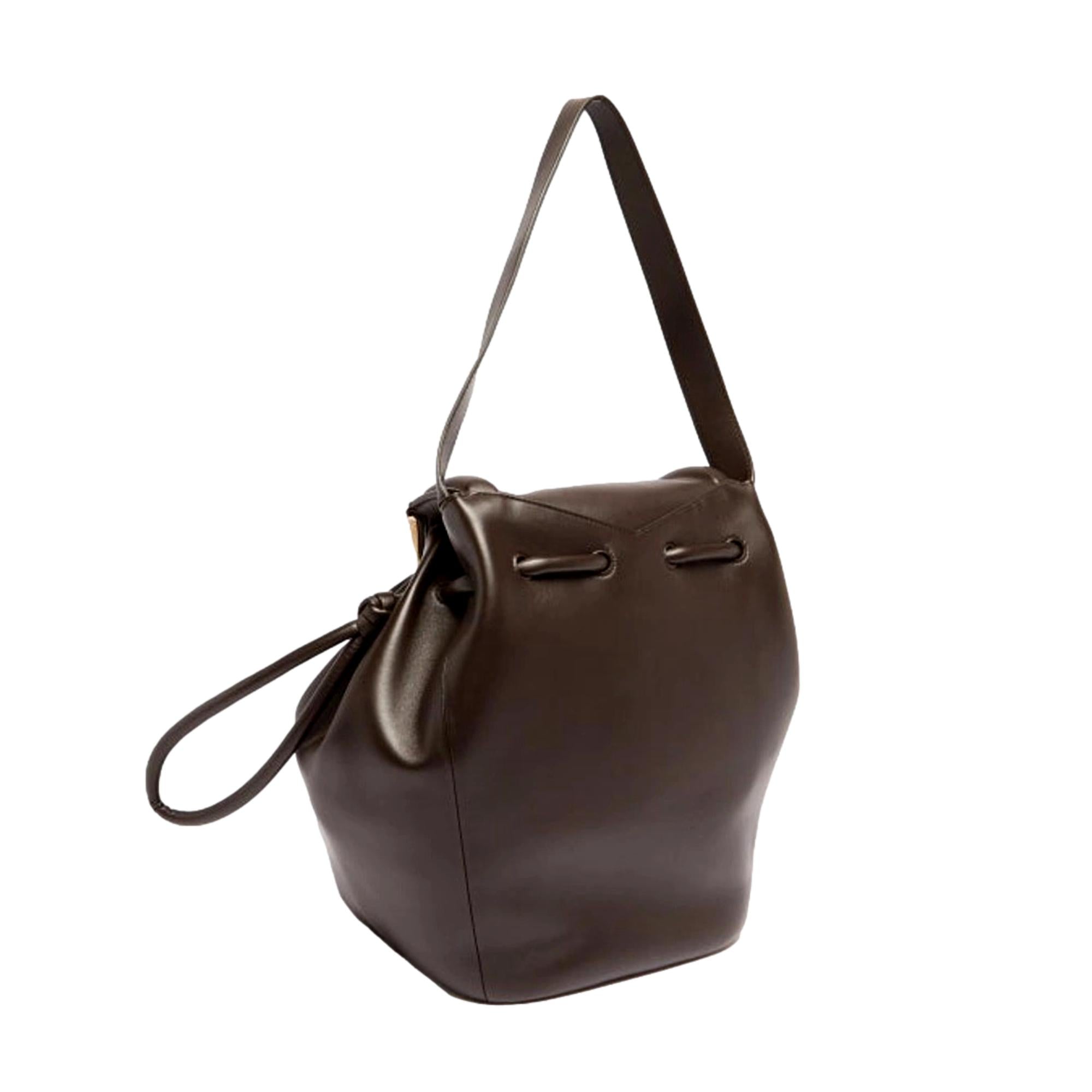 Bottega Veneta Beak Large Brown Calfskin Shoulder Bag available at Queen Bee of Beverly Hills