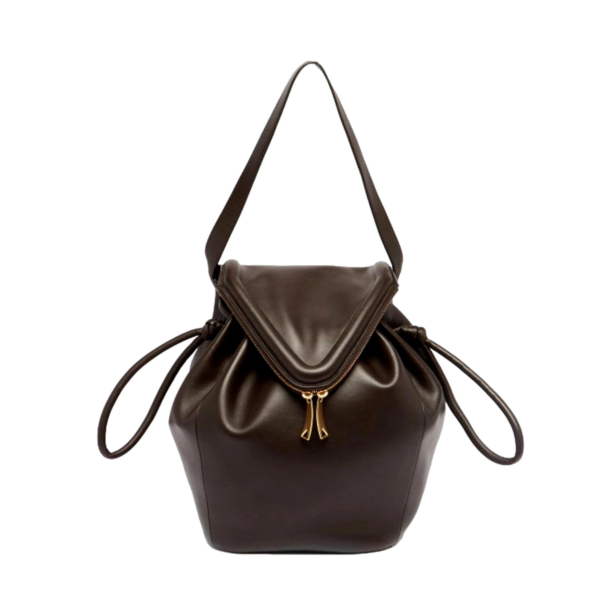 Bottega Veneta Beak Brown Calfskin Bag | Queen Bee of Beverly Hills