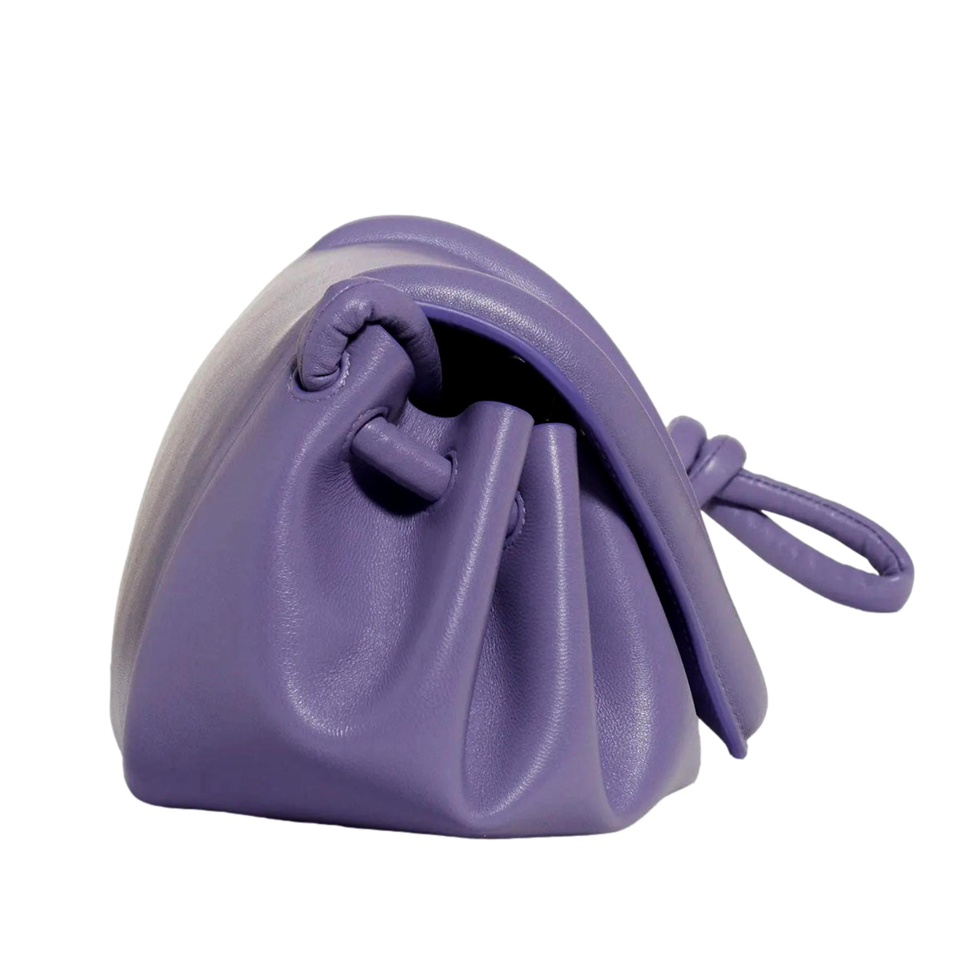 Bottega Veneta Beak Lavender Nappa Leather Small Crossbody Bag available at Queen Bee of Beverly Hills