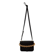Bottega Veneta Calfskin Mount Envelope Crossbody Bag Black and Gold available at Queen Bee of Beverly Hills