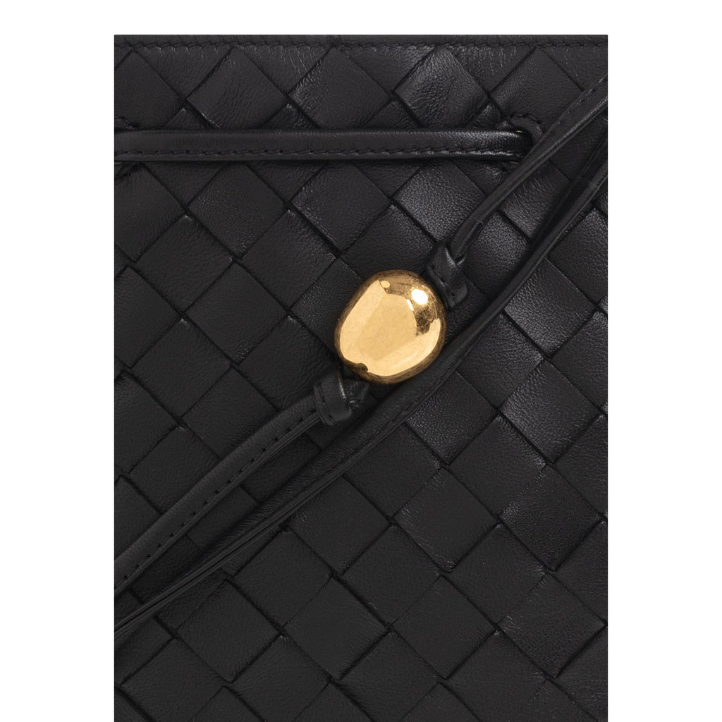 Bottega Veneta Intrecciato Black Leather Bucket Shoulder Bag at_Queen_Bee_of_Beverly_Hills