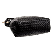 Bottega Veneta Intrecciato Olimpia Black Leather Fold Over Shoulder Bag available at Queen Bee of Beverly Hills