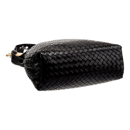 Bottega Veneta Intrecciato Olimpia Black Leather Fold Over Shoulder Bag available at Queen Bee of Beverly Hills