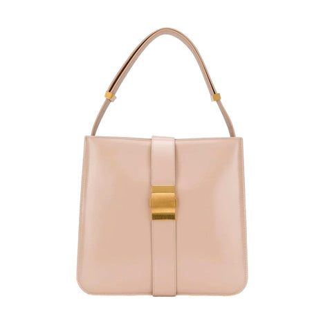 Bottega Veneta Marie Smooth Beige Leather Shoulder Bag at_Queen_Bee_of_Beverly_Hills