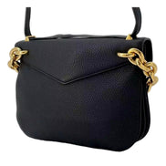 Bottega Veneta Mount Envelope Medium Shoulder Bag Leather Black and Gold available at Queen Bee of Beverly Hills