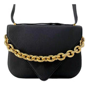 Bottega Veneta Mount Envelope Medium Shoulder Bag Leather Black and Gold available at Queen Bee of Beverly Hills