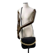 Bottega Veneta Mount Envelope Medium Shoulder Bag Leather Black and Gold available at Queen Bee of Beverly Hills