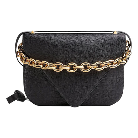 Bottega Veneta Mount Envelope Medium Shoulder Bag Leather Black and Gold available at Queen Bee of Beverly Hills