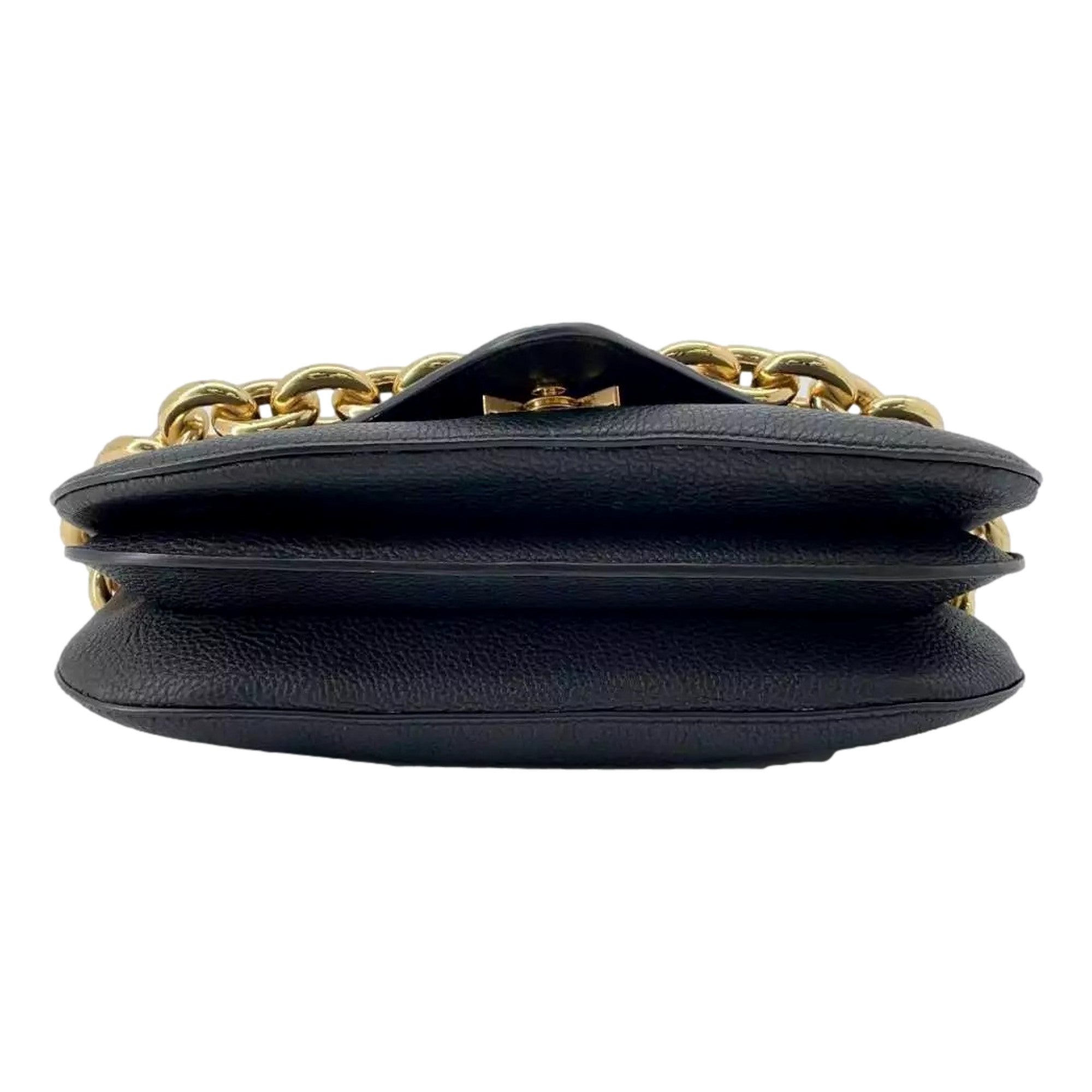 Bottega Veneta Mount Envelope Medium Shoulder Bag Leather Black and Gold available at Queen Bee of Beverly Hills