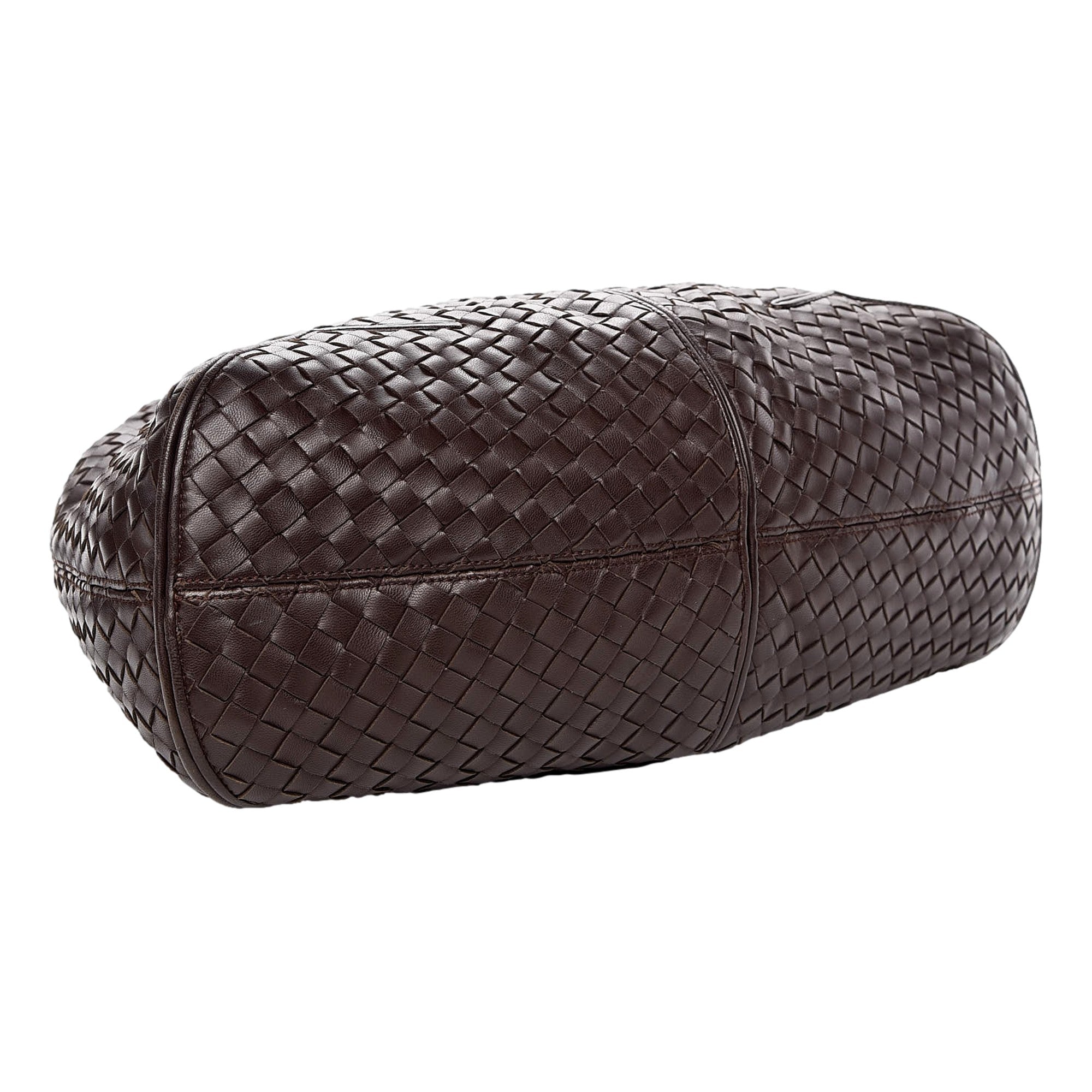 Bottega Veneta Nappa Intrecciato Ball Hobo Ebano Brown available at Queen Bee of Beverly Hills