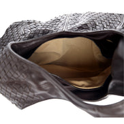 Bottega Veneta Nappa Intrecciato Ball Hobo Ebano Brown available at Queen Bee of Beverly Hills