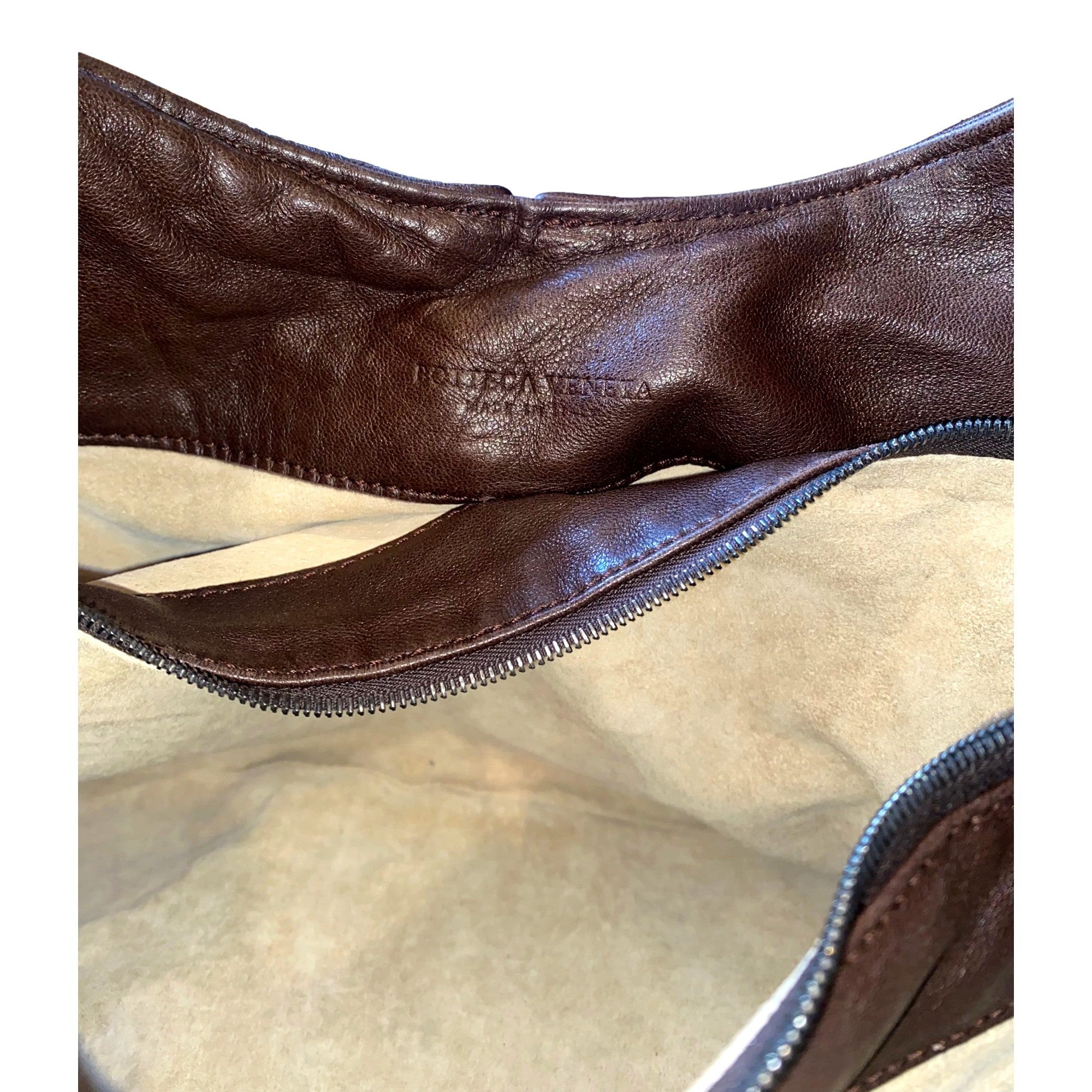 Bottega Veneta Nappa Intrecciato Ball Hobo Ebano Brown available at Queen Bee of Beverly Hills