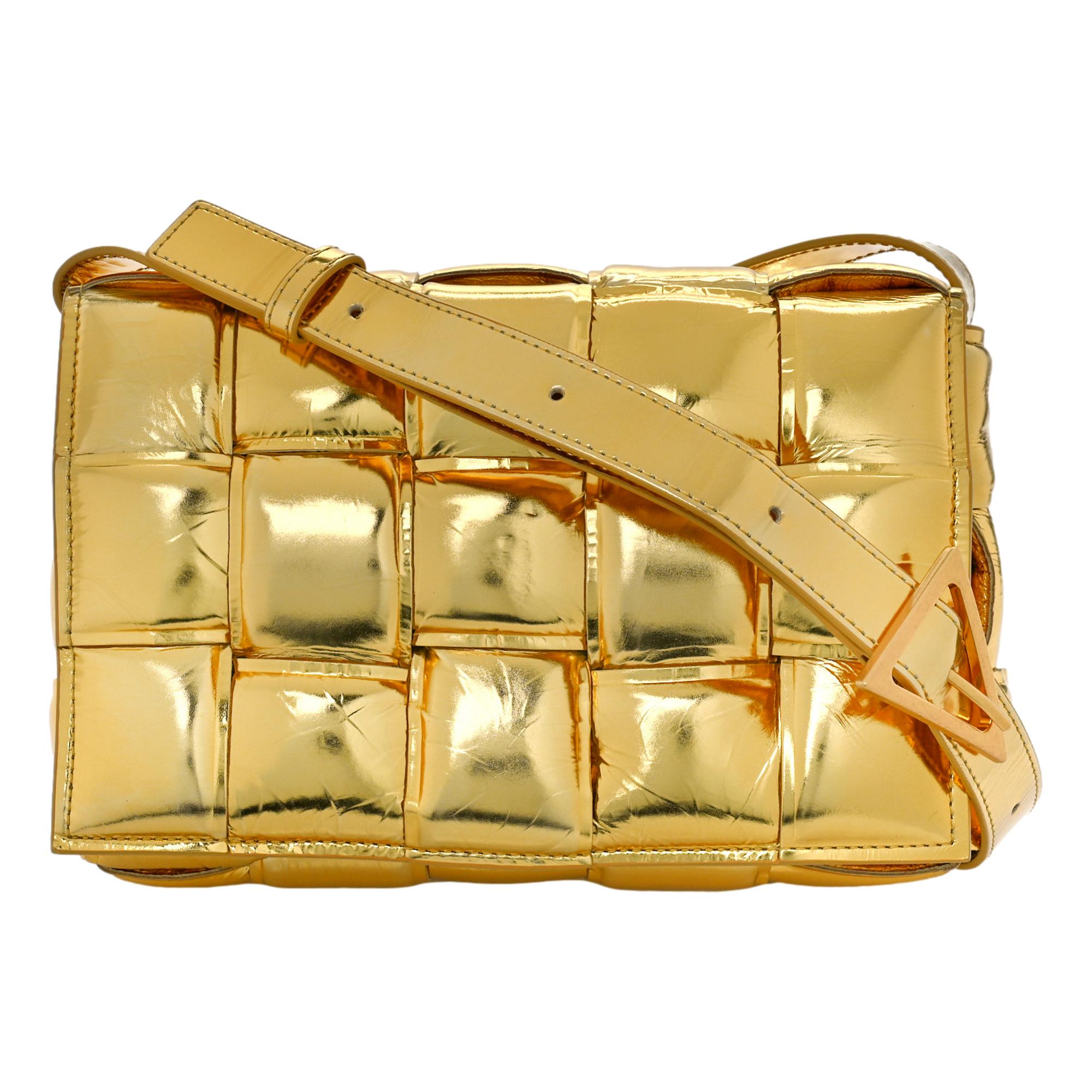 Bottega Veneta Padded Cassette Metallic Gold Lambskin Bottega Veneta Padded Cassette Metallic Gold Lambskin