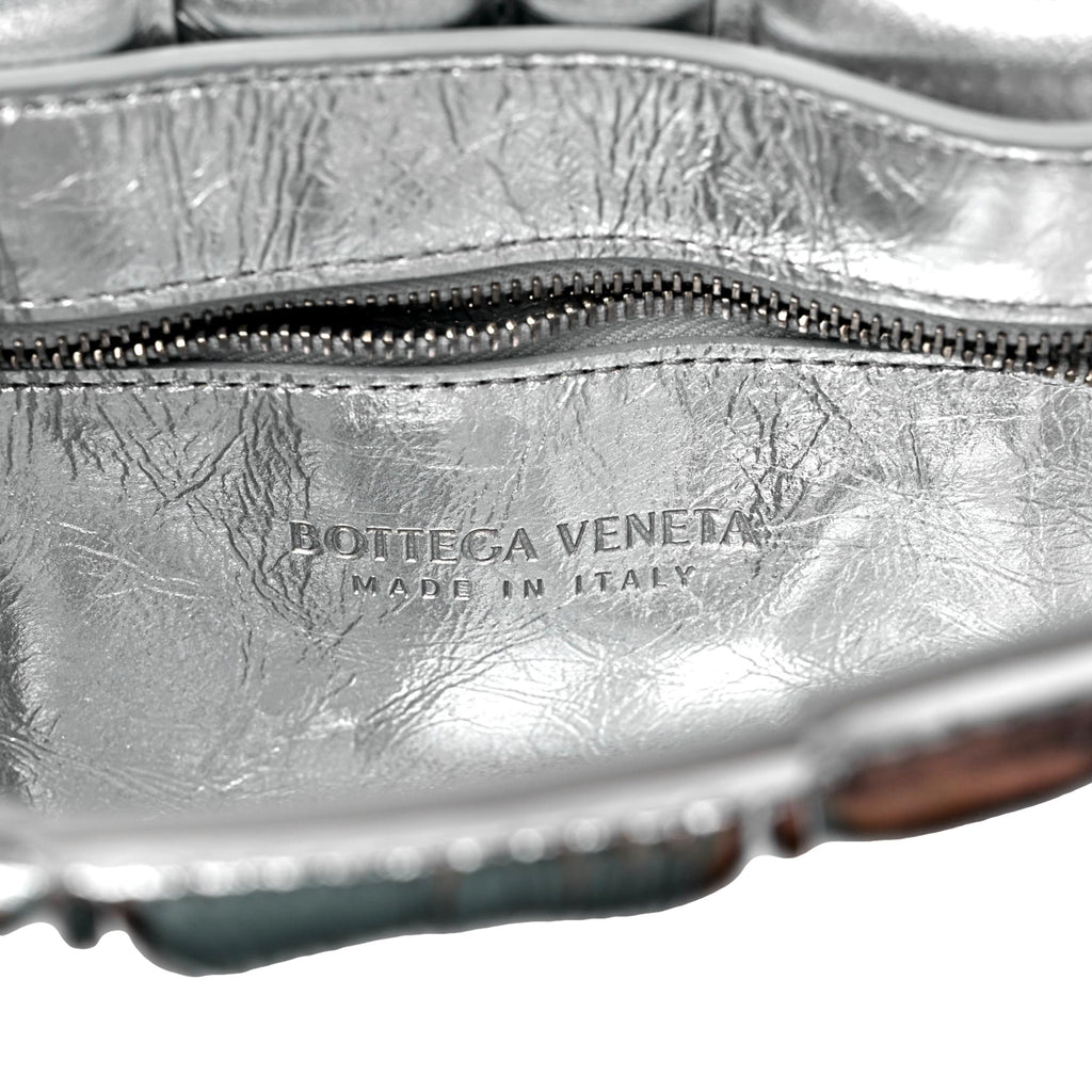 Bottega Veneta Padded Cassette Metallic Silver Lambskin Crossbody Bag –  Queen Bee of Beverly Hills